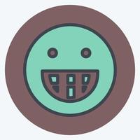 Icon Emoticon Big Grin. suitable for Emoticon symbol. color mate style. simple design editable. design template vector. simple symbol illustration vector