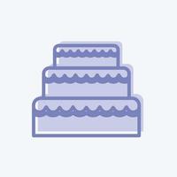 pastel de bodas icono. adecuado para el símbolo de la boda. estilo de dos tonos. diseño simple editable. vector de plantilla de diseño. ilustración de símbolo simple