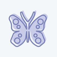 mariposa icono. adecuado para el símbolo del jardín. estilo de dos tonos. diseño simple editable. vector de plantilla de diseño. ilustración de símbolo simple