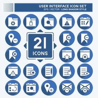 User Interface Icon Set. suitable for Web Interface symbol. long shadow style. simple design editable. design template vector. simple symbol illustration vector