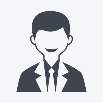 icono de usuario masculino. adecuado para el símbolo de la interfaz web. estilo de glifo. diseño simple editable. vector de plantilla de diseño. ilustración de símbolo simple