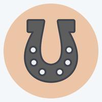 Icon Horse Shoe. suitable for Garden symbol. color mate style. simple design editable. design template vector. simple symbol illustration vector