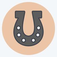 Icon Horse Shoe. suitable for Garden symbol. color mate style. simple design editable. design template vector. simple symbol illustration vector