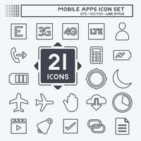 Mobile Apps Icon Set. suitable for Web Interface symbol. line style. simple design editable. design template vector. simple symbol illustration vector