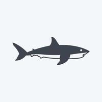 tiburón icono. adecuado para el símbolo animal. estilo de glifo. diseño simple editable. vector de plantilla de diseño. ilustración de símbolo simple