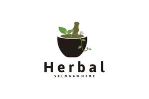 Herbal logo design inspiration, traditional health. vector