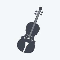 icono de violonchelo. adecuado para el símbolo de la música. estilo de glifo. diseño simple editable. vector de plantilla de diseño. ilustración de símbolo simple