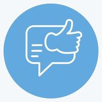 Icon Possitive Feedback. suitable for Feedback symbol. Blue Eyes Style. simple design editable. design template vector. simple symbol illustration vector