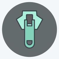 Icon Zipper 2. suitable for Tailor symbol. color mate style. simple design editable. design template vector. simple symbol illustration vector