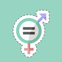 Sticker line cut Gender Equality. suitable for Community symbol. simple design editable. design template vector. simple symbol illustration vector