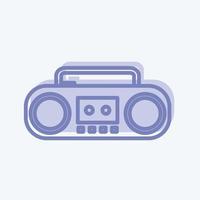 icono de reproductor de casetes. adecuado para el símbolo de la música. estilo de dos tonos. diseño simple editable. vector de plantilla de diseño. ilustración de símbolo simple