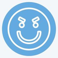 Icon Emoticon Surprised. suitable for Emoticon symbol. blue eyes style. simple design editable. design template vector. simple symbol illustration vector