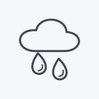 icono lloviendo. adecuado para el símbolo de primavera. estilo de línea diseño simple editable. vector de plantilla de diseño. ilustración de símbolo simple