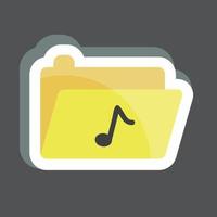 Sticker Music Folder. suitable for music symbol. color mate style. simple design editable. design template vector. simple symbol illustration vector