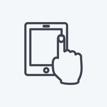 Icon Using Touch Device. suitable for Hand Actions symbol. line style. simple design editable. design template vector. simple symbol illustration vector