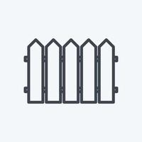 Icon Fence. suitable for garden symbol. line style. simple design editable. design template vector. simple symbol illustration vector