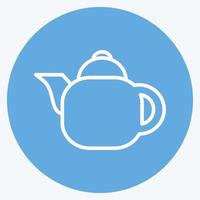 Icon Kettle. suitable for Spa symbol. blue eyes style. simple design editable. design template vector. simple symbol illustration vector