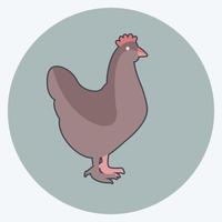 Icon Chicken. suitable for animal symbol. flat style. simple design editable. design template vector. simple symbol illustration vector