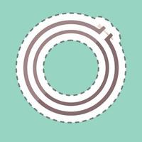Sticker line cut Embroidery Hoop. suitable for Tailor symbol. simple design editable. design template vector. simple symbol illustration vector