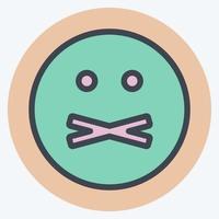 Icon Emoticon Mute. suitable for Emoticon symbol. color mate style. simple design editable. design template vector. simple symbol illustration vector