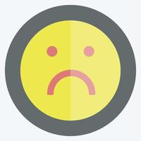 Icon Emoticon Sad. suitable for Emoticon symbol. flat style. simple design editable. design template vector. simple symbol illustration vector