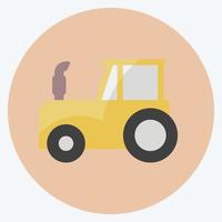 Icon Tractor. suitable for Garden symbol. flat style. simple design editable. design template vector. simple symbol illustration vector