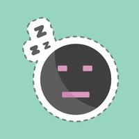 Sticker line cut Emoticon Sleepy I. suitable for Emoticon symbol. simple design editable. design template vector. simple symbol illustration vector