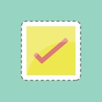 Sticker line cut Reminders. suitable for Mobile Apps symbol. simple design editable. design template vector. simple symbol illustration vector