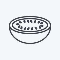 Icon Melon. suitable for Fruits and Vegetables symbol. line style. simple design editable. design template vector. simple symbol illustration vector