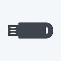 icono de cable usb. adecuado para el símbolo de la educación. estilo de glifo. diseño simple editable. vector de plantilla de diseño. ilustración de símbolo simple