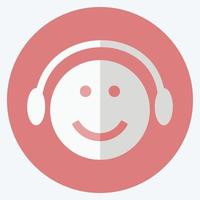 reproductor de música con emoticonos de iconos. adecuado para el símbolo de emoticono. estilo plano diseño simple editable. vector de plantilla de diseño. ilustración de símbolo simple