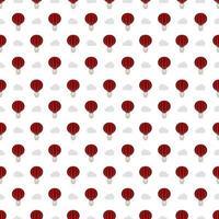 Vector pattern that is seamless. A red air hot balloon is displayed on a white background.