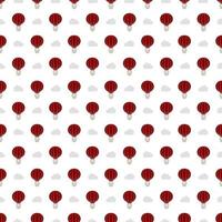 Vector pattern that is seamless. A red air hot balloon is displayed on a white background.