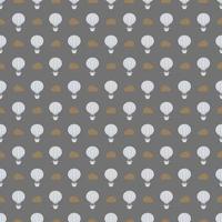 Vector pattern that is seamless. A white air hot balloon is displayed on a gray background.