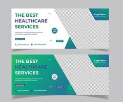 Medical and healthcare web banner and social media post banner template design vector