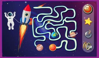 diseño de juegos nave espacial y astronauta vector