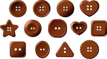 Set of button in different shapes vector