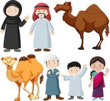 Arabic people with camel vector