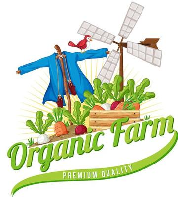 Logo design with words organic farm