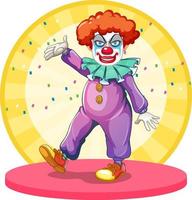 Cartoon clown performing on stage vector