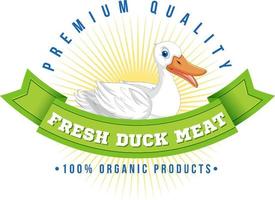 Logo design with fresh duck meat vector