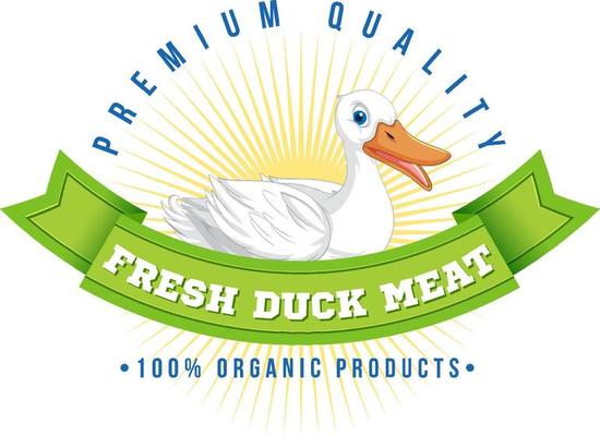 Logo design with fresh duck meat