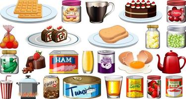 Set of different foods vector