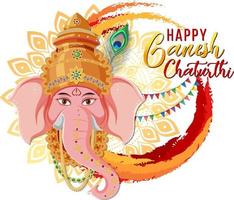 feliz ganesh chaturthi cartel vector