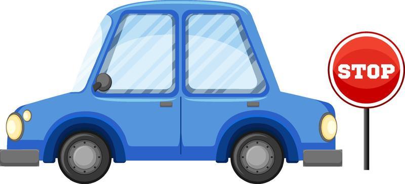 Isolated car in cartoon style