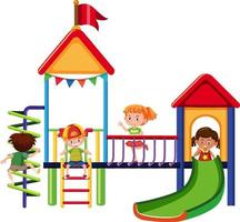 Outdoor playground slide for kids vector