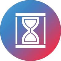 icono de fondo degradado de círculo de glifo de reloj de arena vector