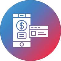 Smartphone Payment Glyph Circle Gradient Background Icon vector