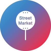 Street Market Sign Glyph Circle Gradient Background Icon vector