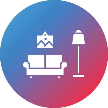 Home Decor Glyph Circle Gradient Background Icon vector